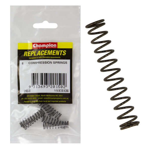 Champion C102-33 Compression Spring 30 x 10 x 0.9mm - 6/Pack