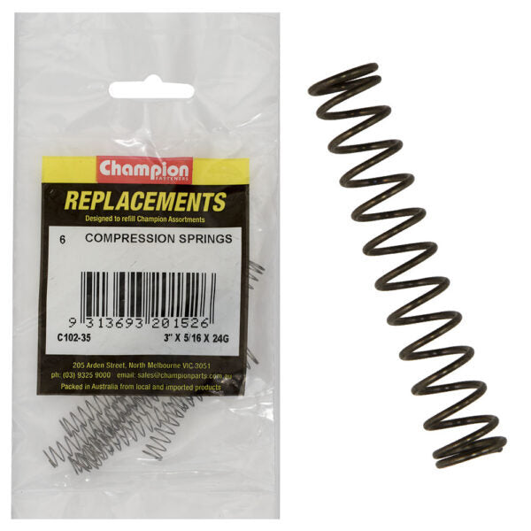 Champion C102-35 Compression Spring 75 x 8 x 0.5mm - 6/Pack