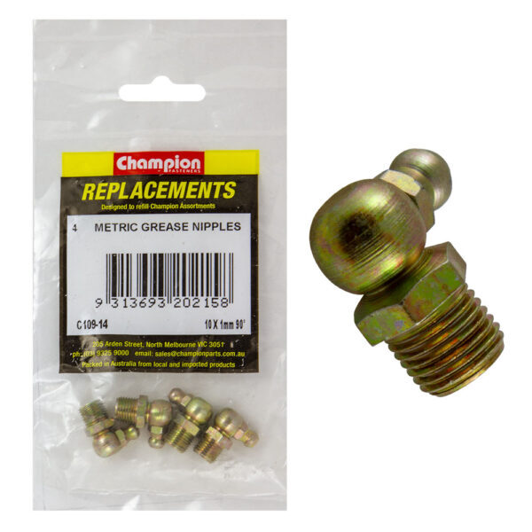 Champion C109-14 Grease Nipple Refill 10 x 1mm 90° - 4/Pack
