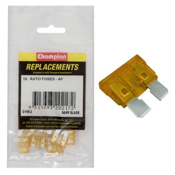 Champion C110-2 Blade Fuse AF 5 Amp Tan - 10/Pack