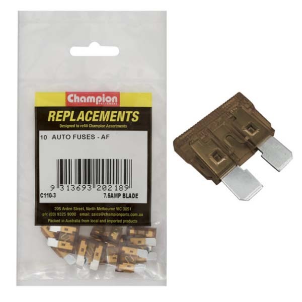 Champion C110-3 Blade Fuse AF 7.5 Amp Brown - 10/Pack