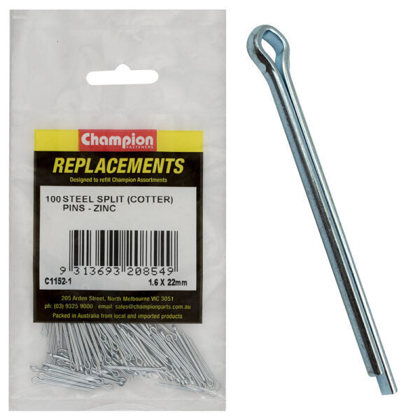Champion C1152-1 Split Pin Refill 1.6 x 22mm - 100/Pack