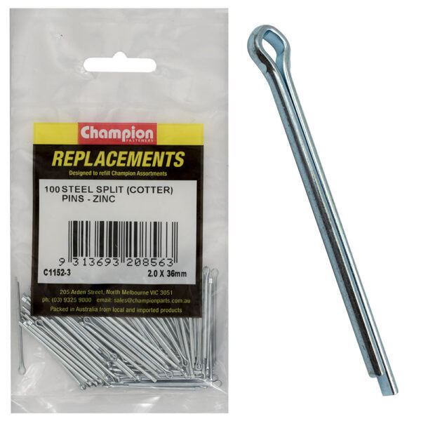 Champion C1152-3 Split Pin Refill 2.0 x 36mm - 100/Pack