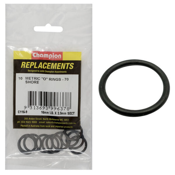 Champion C116-9 O-Ring Refill Metric 16 x 2.5mm - 10/Pack
