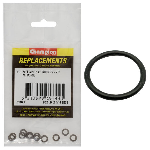 Champion C118-1 Viton O-Ring Imperial Refill 7/32" x 1/16" - 10/Pack
