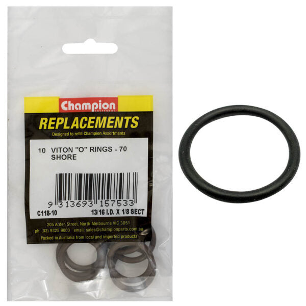 Champion C118-10 Viton O-Ring Imperial Refill 13/16" x 1/8" - 10/Pack