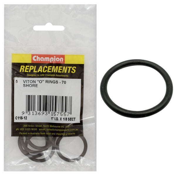 Champion C118-12 Viton O-Ring Imperial Refill 1" x 1/8" - 5/Pack