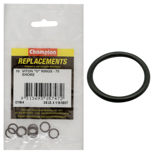 Champion C118-4 Viton O-Ring Imperial Refill 3/8" x 1/16" - 10/Pack
