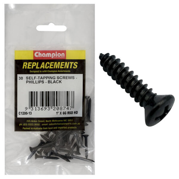 Champion C1200-13 Raised Head Self Tapping Screw 3.5 x 25mm - 30/Pack