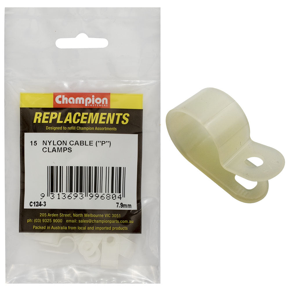 Champion C124-3 Nylon Cable Clamp 7.9mm -  15/Pack