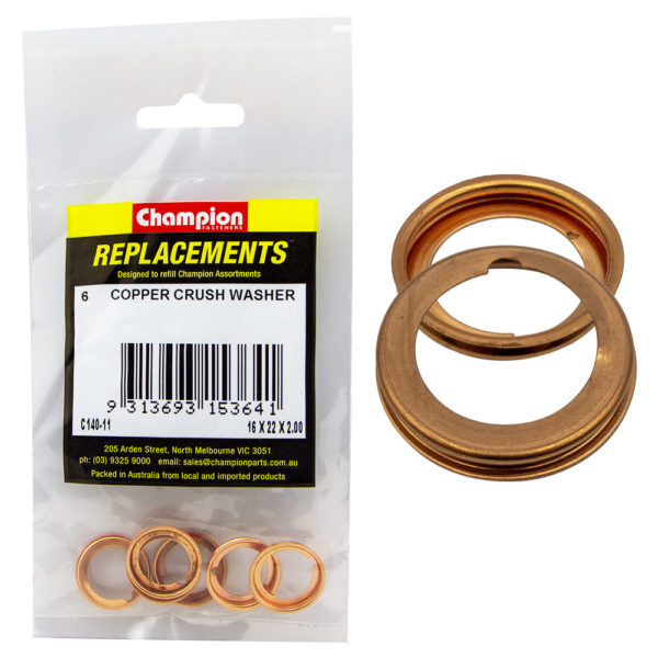 Champion C140-11 Copper Crush Washer 16 x 22mm - 6/Pack