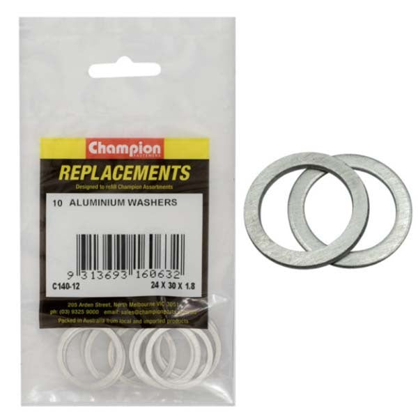 Champion C140-12 Aluminium Flat Washer 24 x 30 x 1.8mm - 10/Pack