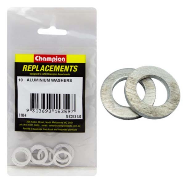 Champion C140-6 Aluminium Flat Washer 14 x 20 x 1.5mm - 10/Pack