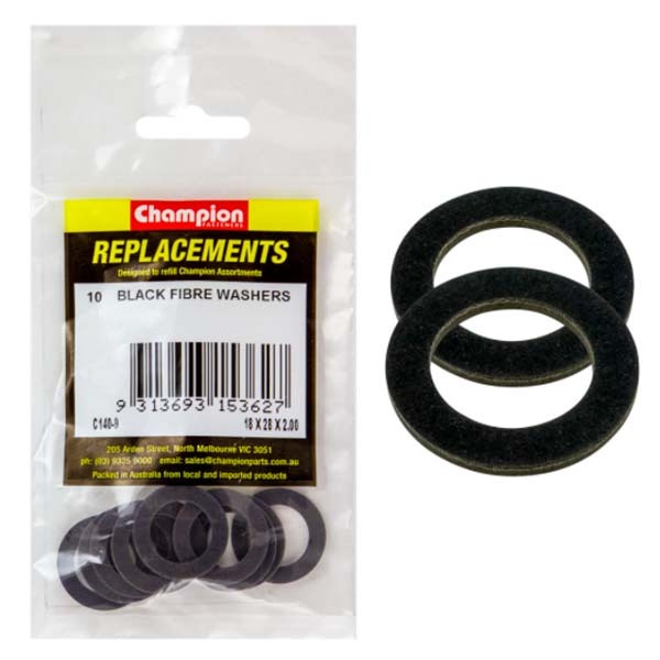 Champion C140-9 Black Fibre Washer 18 x 28 x 2mm - 10/Pack