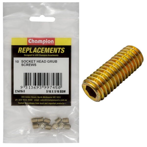 Champion C1416-5 BSW Grub Screw 5/16 x 5/16" - 10/Pack