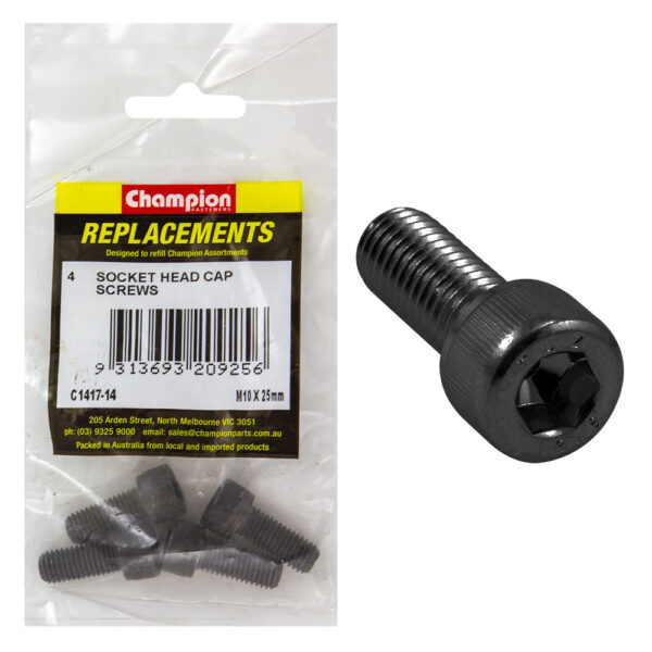 Champion C1417-14 Socket Head Cap Screw 10 x 25mm -  4/Pack