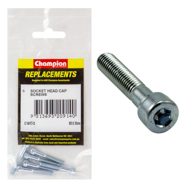 Champion C1417-3 Socket Head Cap Screw 5 x 35mm -  6/Pack