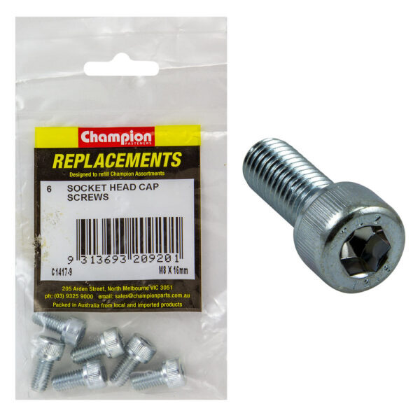 Champion C1417-9 Socket Head Cap Screw 8 x 16mm -  6/Pack