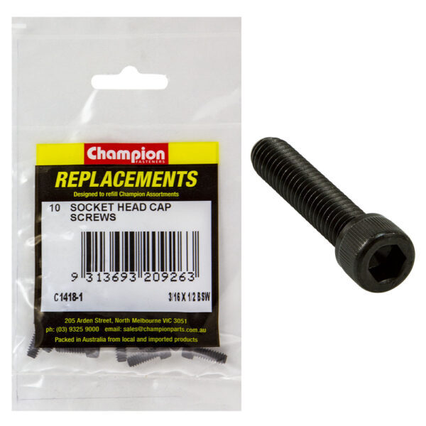 Champion C1418-1 BSW Socket Head Cap Screw 3/16 x 1/2" - 10/Pack