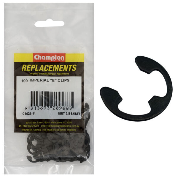 Champion C1424-11 E-Clip Suits 3/8" Shaft - 100/Pack