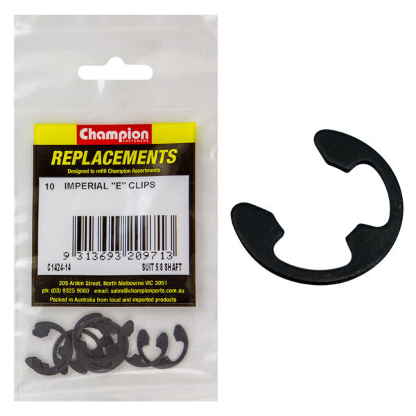 Champion C1424-14 E-Clip Suits 5/8" Shaft - 10/Pack
