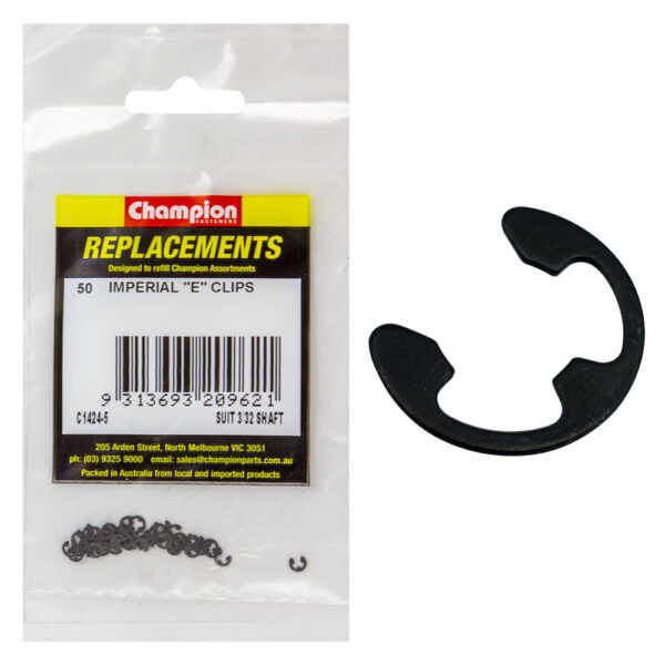 Champion C1424-5 E-Clip Suits 3/32" Shaft - 50/Pack