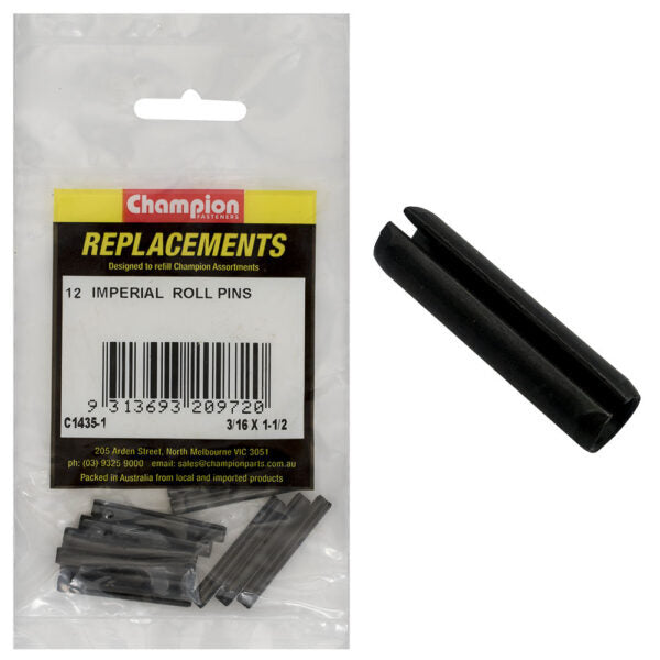 Champion C1435-1 Imperial Roll Pin 3/16 x 1-1/2" - 12/Pack