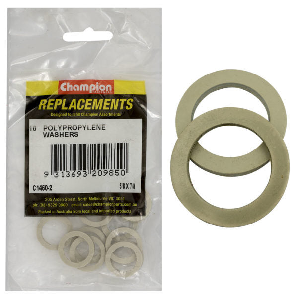 Champion C1460-2 Polypropylene Washer 5/8 x 7/8 x 3/32" - 10/Pack