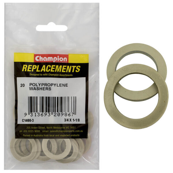 Champion C1460-3 Polypropylene Washer 3/4 x 1-1/8 x 3/32" - 20/Pack