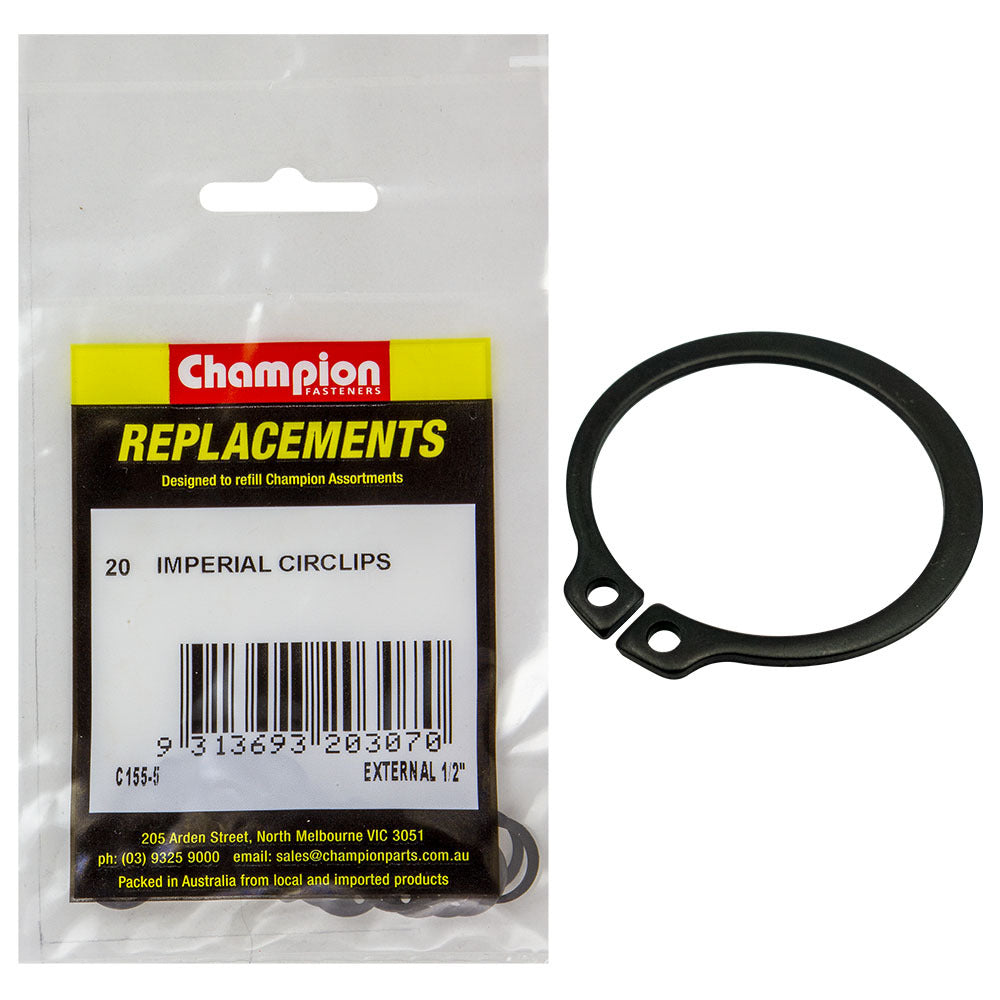 Champion C155-5 External Circlip 1/2" - 20/Pack