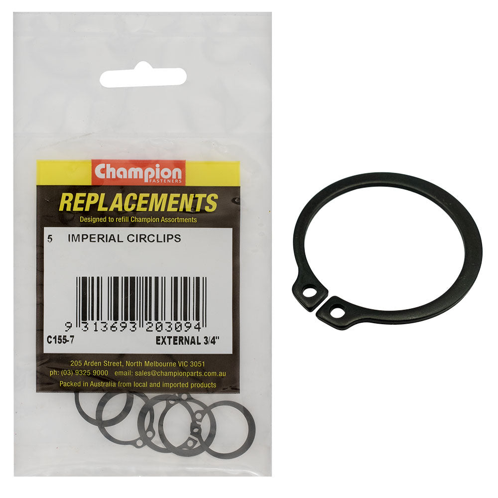 Champion C155-7 External Circlip 3/4" - 5/Pack