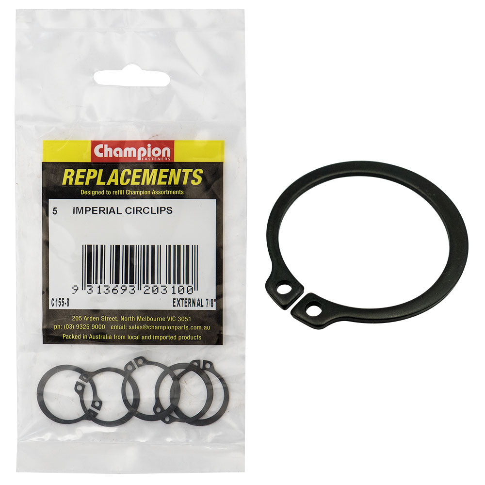 Champion C155-8 External Circlip 7/8" - 5/Pack