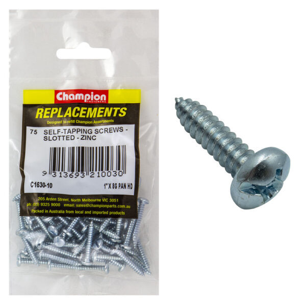 Champion C1630-10 Pan Head Combo/Slotted Screw 4.2 x 25mm - 75/Pack