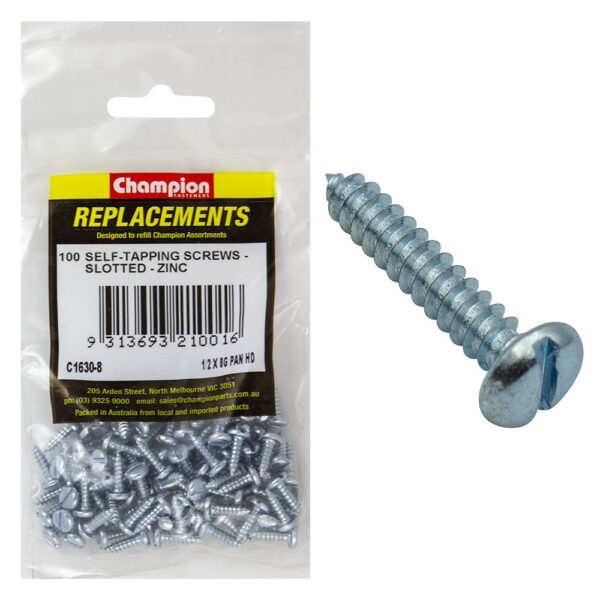 Champion C1630-8 Pan Head Combo/Slotted Screw 4.2 x 13mm - 100/Pack