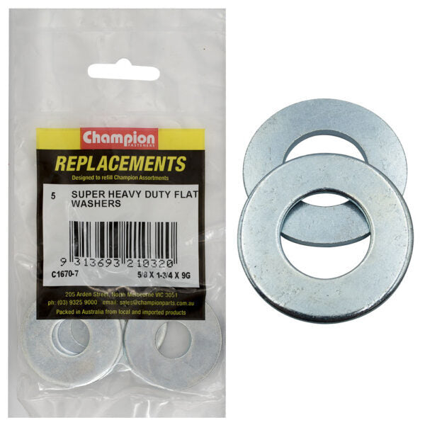 Champion C1670-7 Heavy Duty Flat Washer 5/8 x 1-3/4" x 9G - 5/Pack