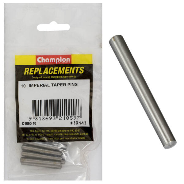Champion C1690-10 #3 X 1-1/2" Taper Pin - 10/Pack