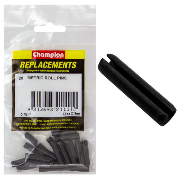 Champion C1715-17 Metric Roll Pin 6.0 x 25mm - 20/Pack