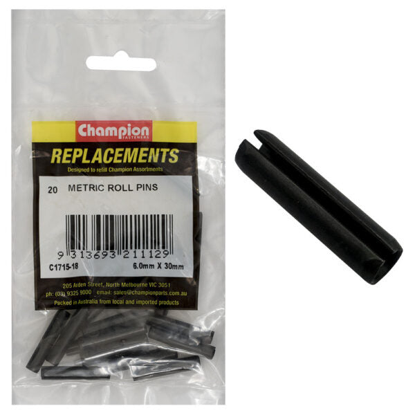 Champion C1715-18 Metric Roll Pin 6.0 x 30mm - 20/Pack