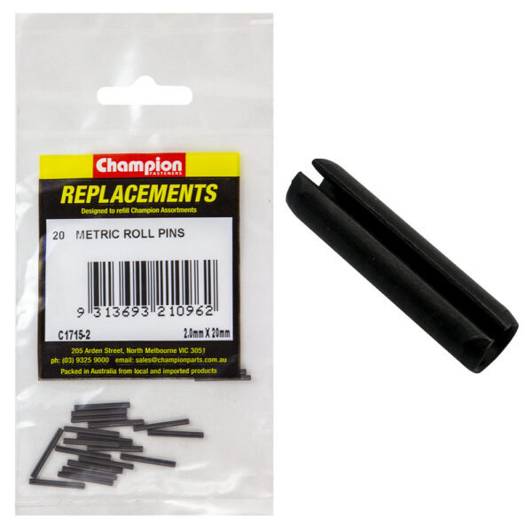 Champion C1715-2 Metric Roll Pin 2.0 x 20mm - 20/Pack
