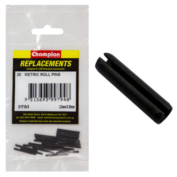 Champion C1715-3 Metric Roll Pin 2.0 x 25mm - 20/Pack