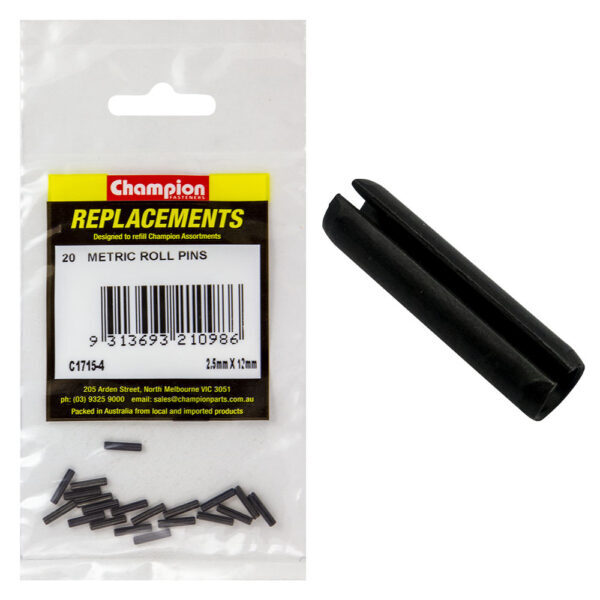 Champion C1715-4 Metric Roll Pin 2.5 x 12mm - 20/Pack