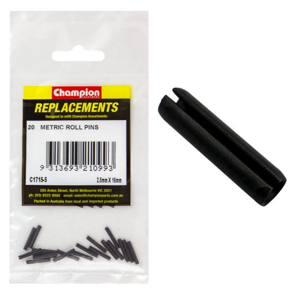 Champion C1715-5 Metric Roll Pin 2.5 x 16mm - 20/Pack