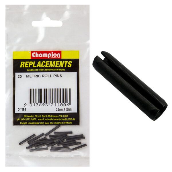 Champion C1715-6 Metric Roll Pin 2.5 x 20mm - 20/Pack