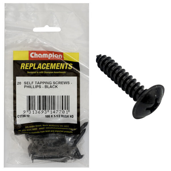 Champion C1720-12 Mushroom Head Self Tapping Screw 4.8 x 38mm - 20/Pack