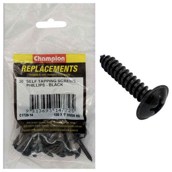 Champion C1720-14 Mushroom Head Self Tapping Screw 5.5 x 25mm - 30/Pack