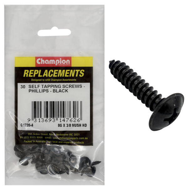 Champion C1720-4 Mushroom Head Self Tapping Screw 4.2 x 9.5mm - 30/Pack