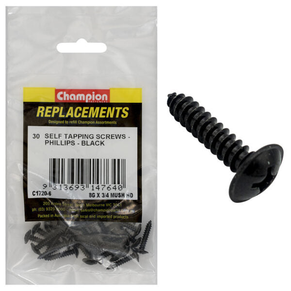 Champion C1720-6 Mushroom Head Self Tapping Screw 4.2 x 19mm - 30/Pack