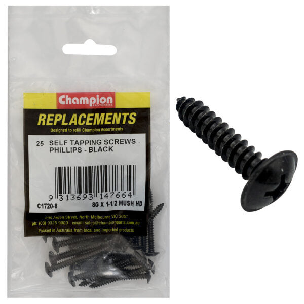 Champion C1720-8 Mushroom Head Self Tapping Screw 4.2 x 38mm - 25/Pack