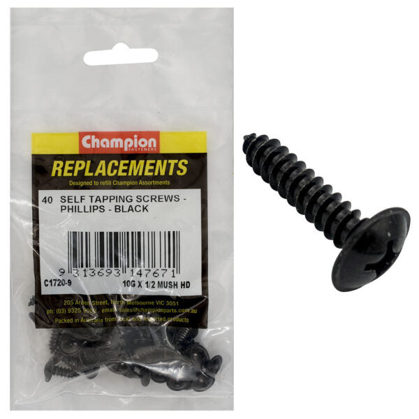 Champion C1720-9 Mushroom Head Self Tapping Screw 4.8 x 13mm - 40/Pack