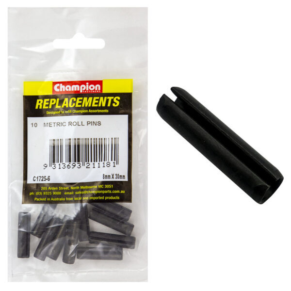 Champion C1725-6 Metric Roll Pin 8 x 30mm - 10/Pack